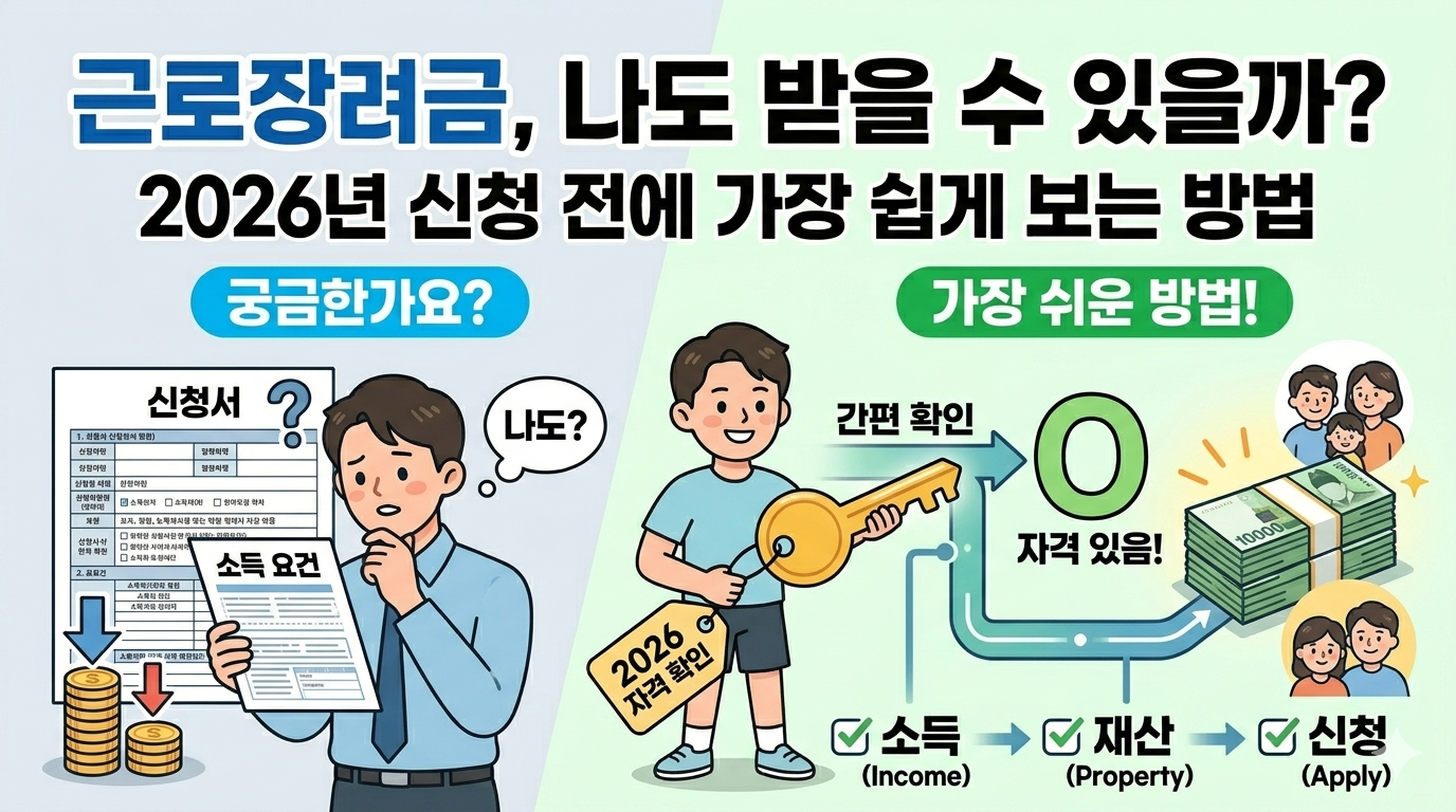 근로장려금, 나도 받을 수 있을까? 2026년 신청 전에 가장 쉽게 보는 방법 1