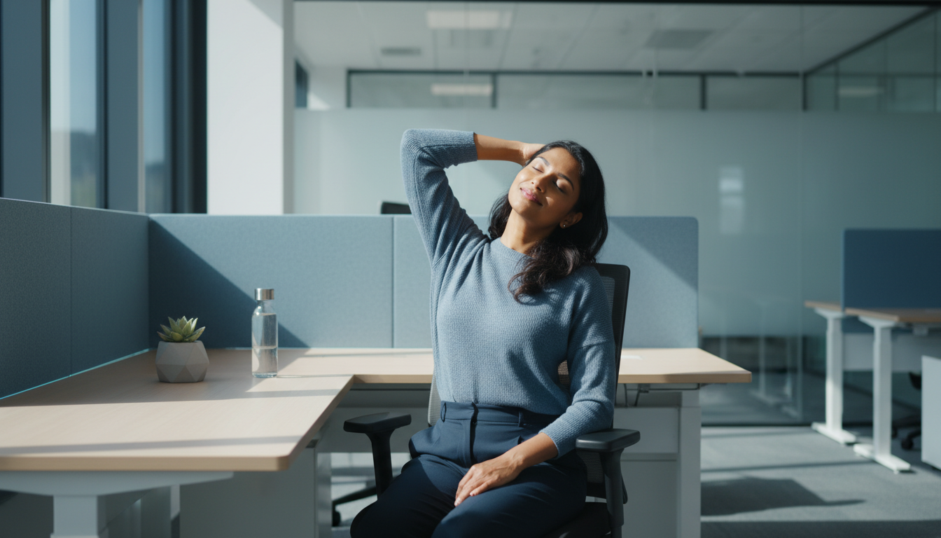 오피스 증후군 예방을 위한 어깨, 목 통증 완화 스트레칭 5가지 1