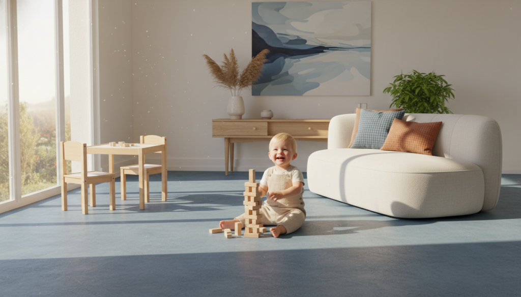 아이 있는 집을 위한 친환경 무독성 재료로 꾸미는 층간 소음 방지 거실 바닥재 선택 요령 2