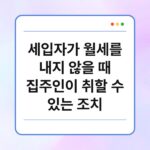 세입자가 월세를 내지 않을 때 집주인이 취할 수 있는 조치 5