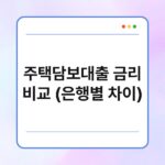 주택담보대출 금리 비교 (은행별 차이) 5