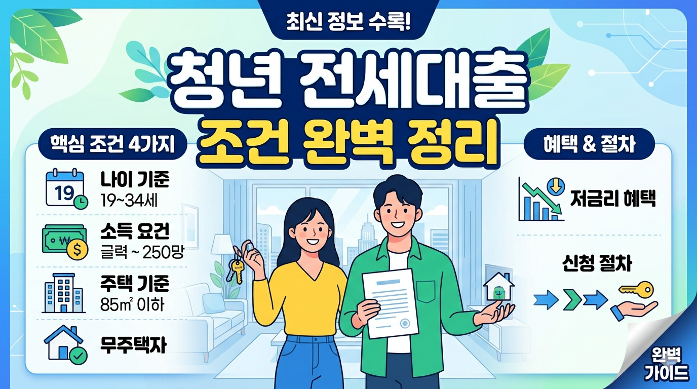 청년 전세대출 조건 완벽 정리 | 2026년 최신 자격요건 및 한도 1