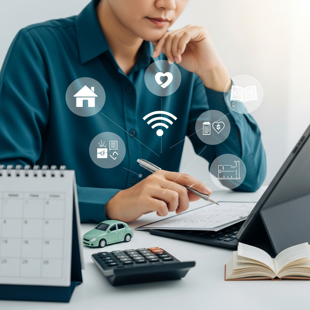 Illustration of 다음은 40대 일반인 독자를 위한 '회사 그만두기 전에 꼭 따져봐야 할 고정지출' 주제의 블로그 제목 5개입니다. 1. 40대 퇴사, 고정지출 미리 따져봐야 할 이유 2. 회사 그만두기 전 40대