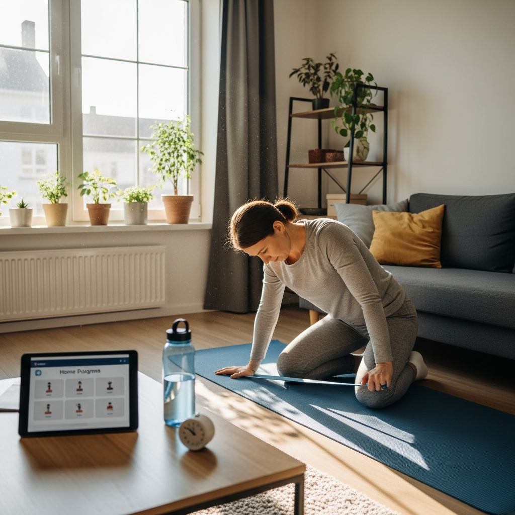 Illustration of 재활 운동 홈케어: 최고의 집에서 하는 회복 방법