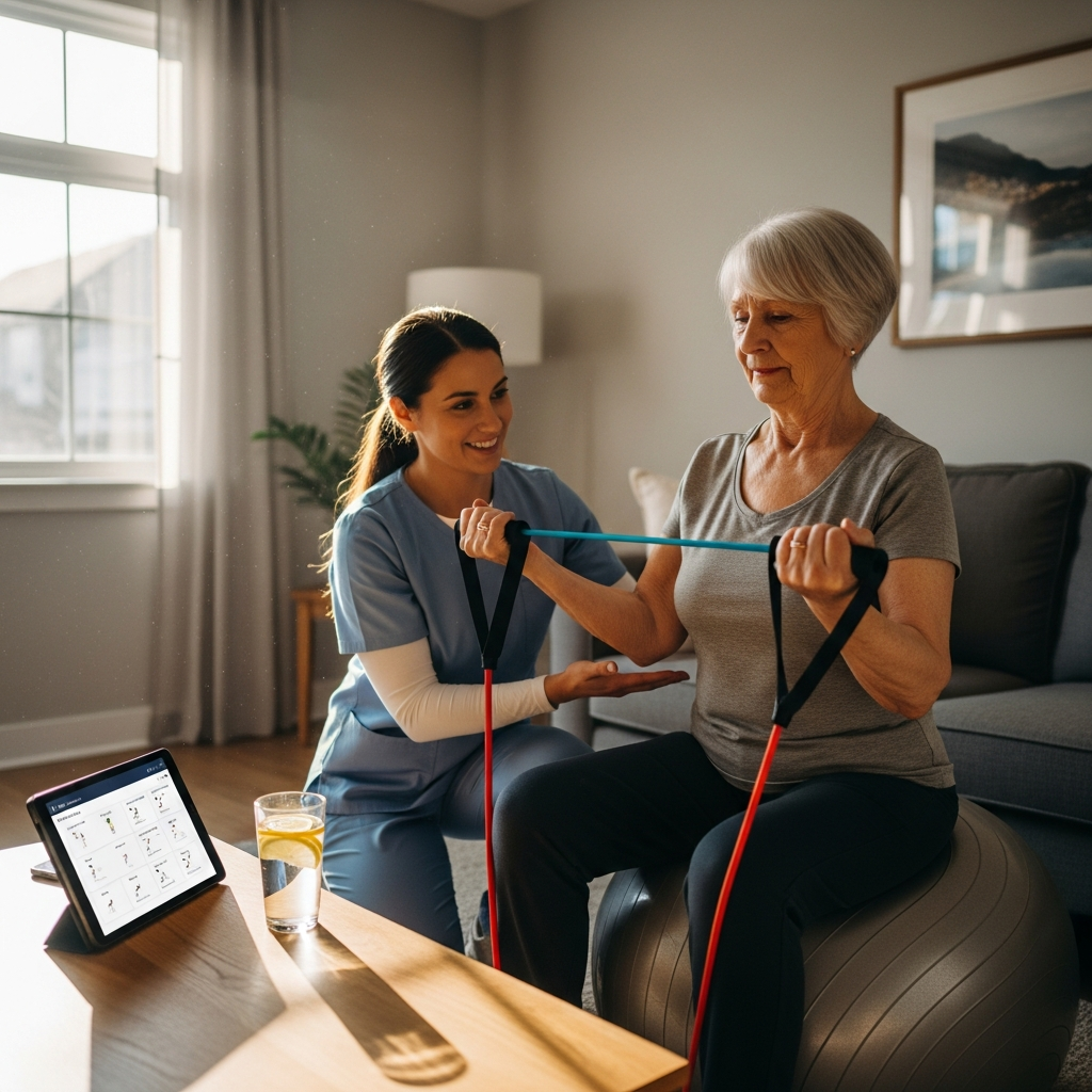 Illustration of 통합돌봄 방문재활 운동: 최고의 효과적인 가이드